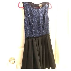 Black & Blue Sequined Dress